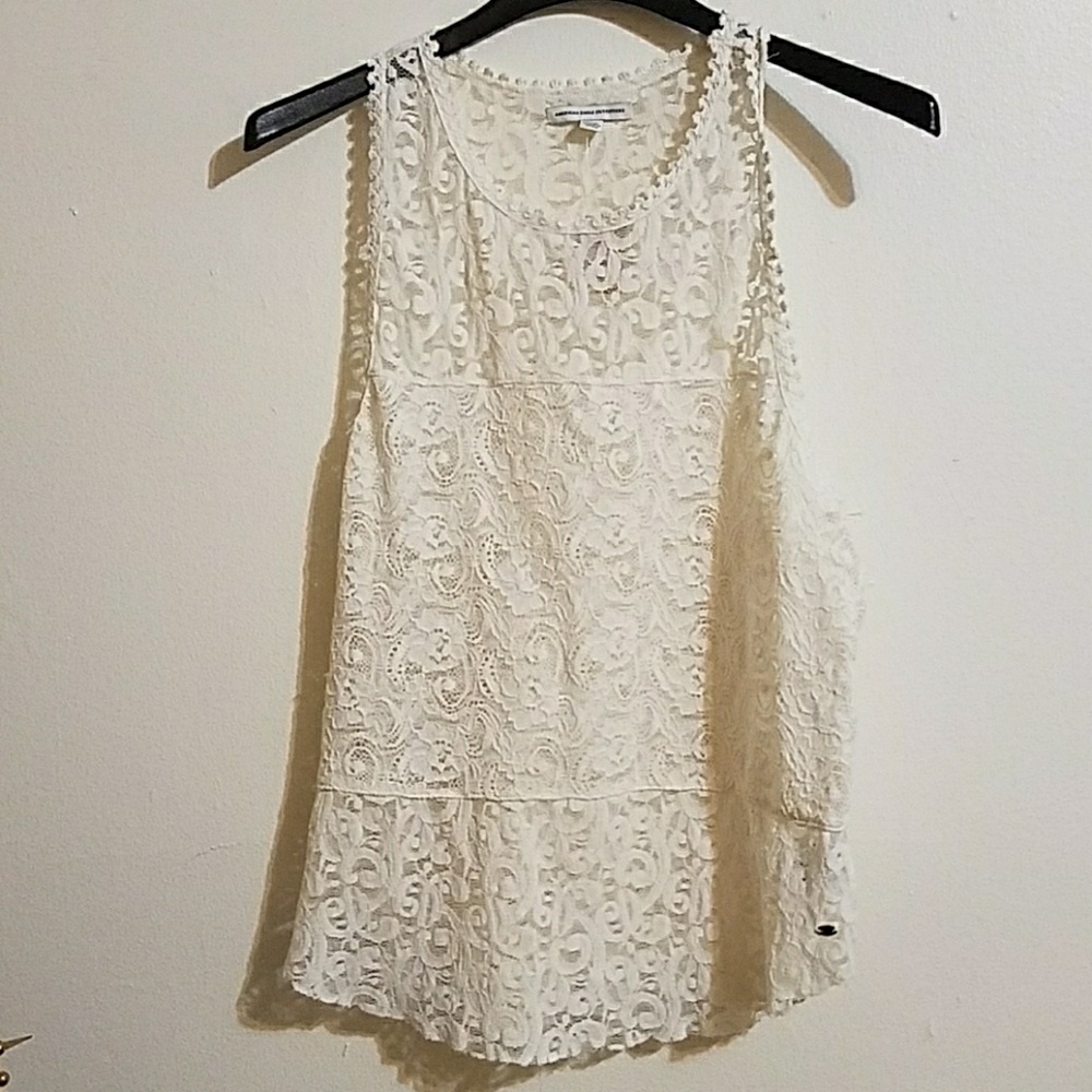 Cream color tank with tags